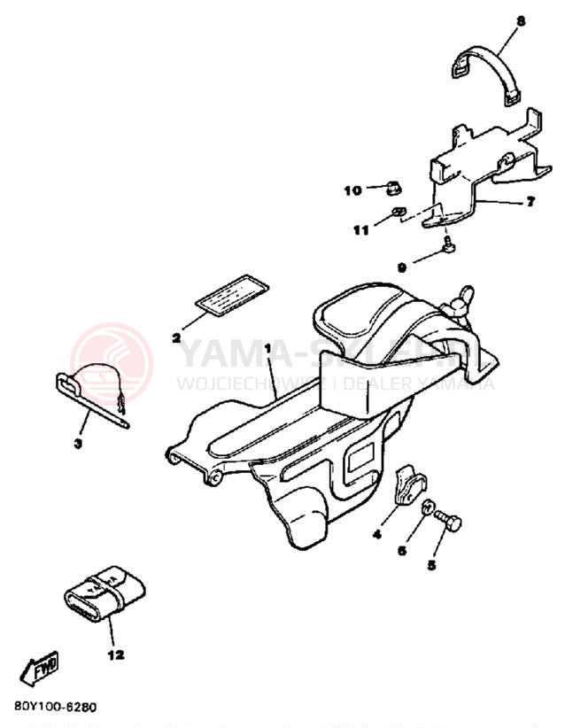 Schemat "GUARD - LUGGAGE BOX" do Yamaha EXCEL III EC340M