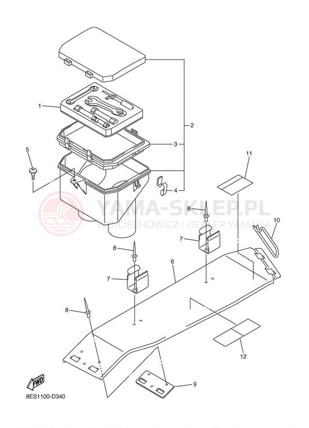 Schemat "GUARD - LUGGAGE BOX" do Yamaha RS Vector Mountain RS90MK