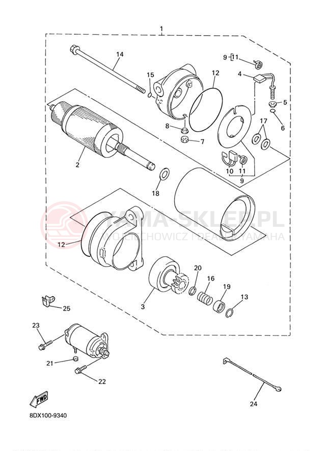 Schemat "rozrusznik" do Yamaha VENTURE XL VT500XLD