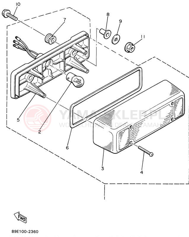 Schemat "lampa tył" do Yamaha VMAX-4 MOUNTAIN MAX VX800STW