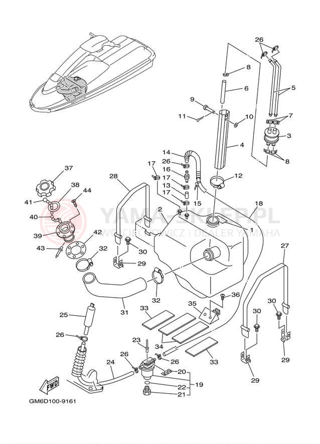 Schemat "zbiornik paliwa" do Yamaha SUPER JET SJ700BB