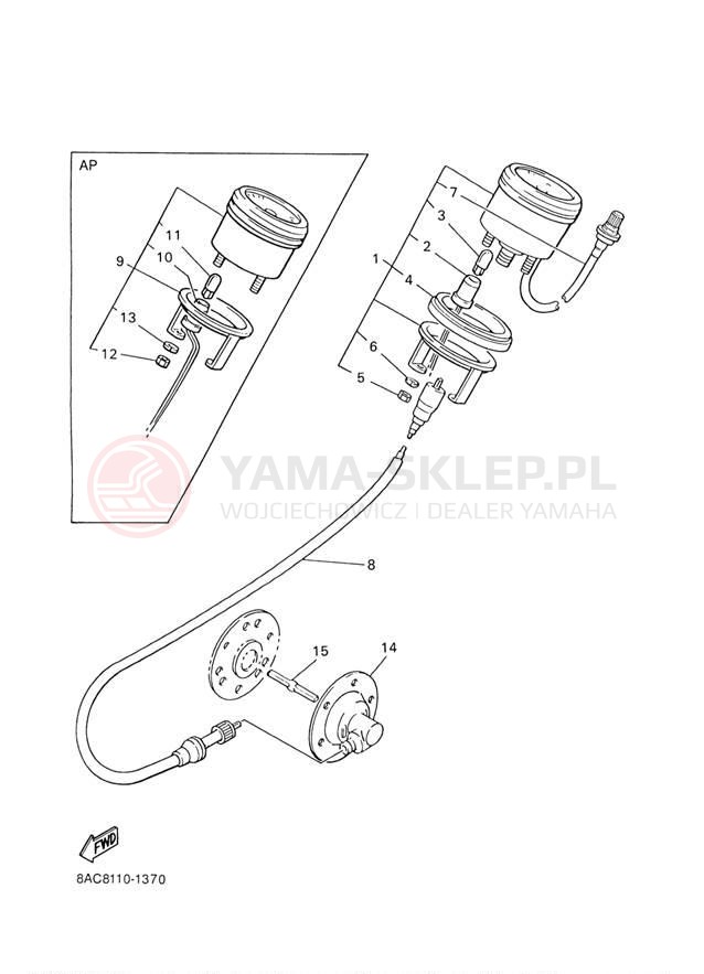 Schemat "licznik" do Yamaha VK540 III VK540EF
