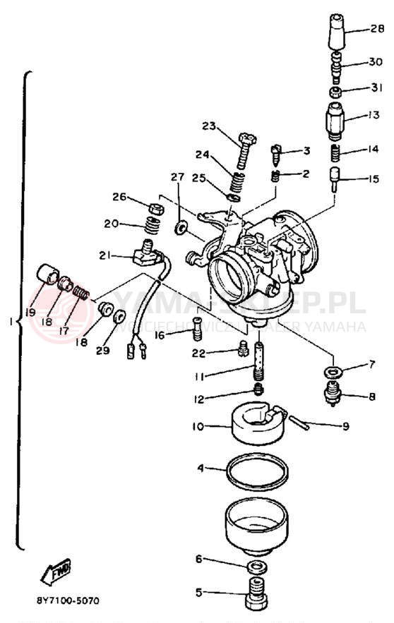 Schemat "Gaźnik" do Yamaha XL-V XL540J