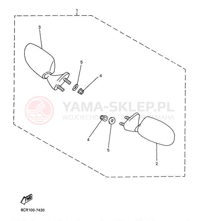 Schemat "MIRROR SET" do Yamaha VENTURE 600 VT600A/VT500A