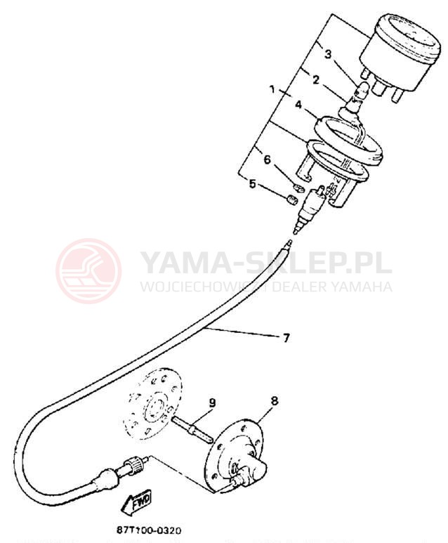 Schemat "licznik" do Yamaha BRAVO LT (LONG TRACK) BR250TR