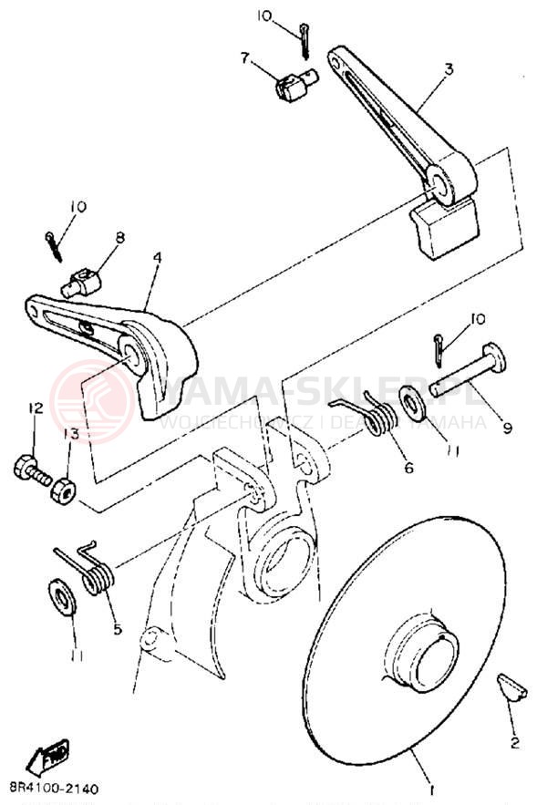 Schemat "hamulec" do Yamaha BRAVO LT (LONG TRACK) BR250TT