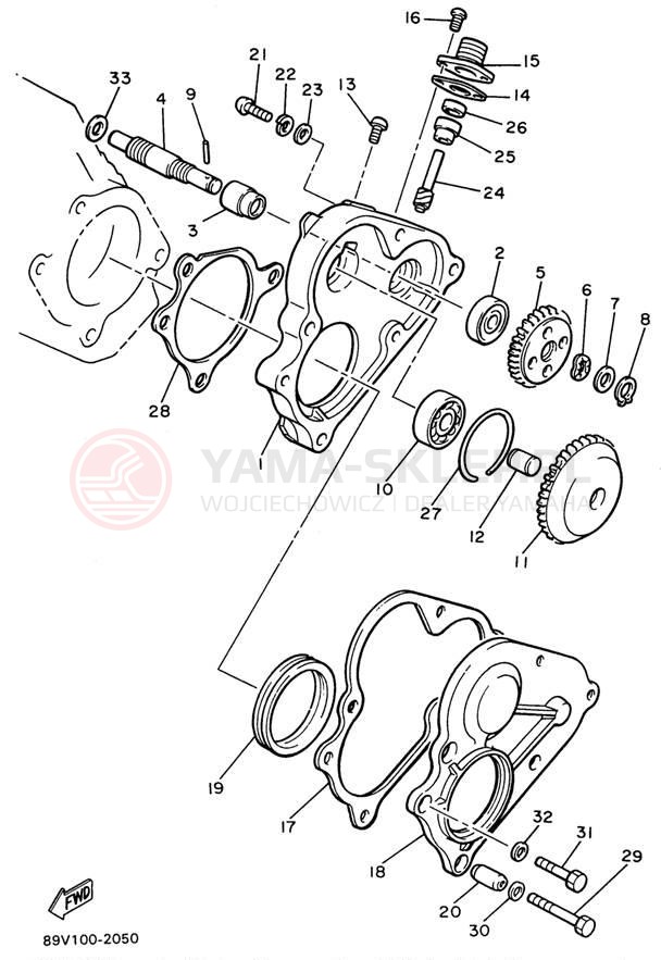 Schemat "przeniesienie napędu" do Yamaha VENTURE TR VT480TRW