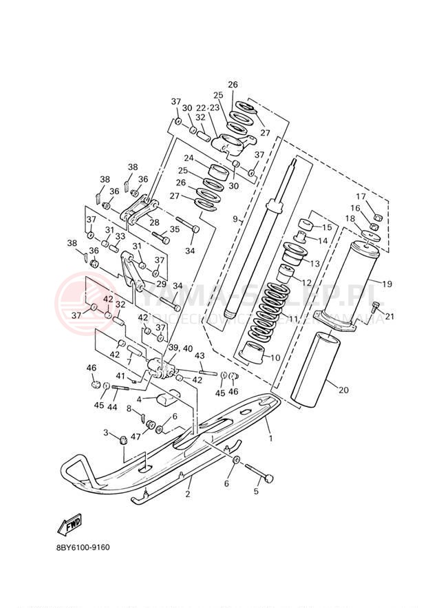 Schemat "płozy" do Yamaha ET410TRF