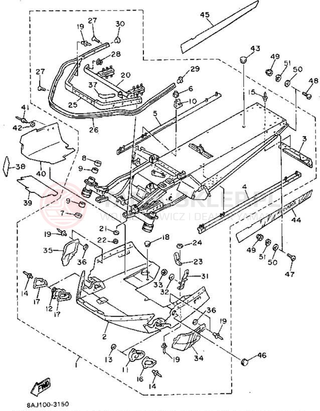 Schemat "rama" do Yamaha ENTICER II LT ET410TRU
