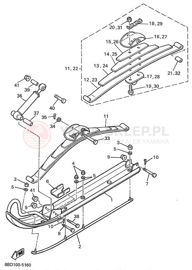 Schemat "płozy" do Yamaha BRAVO LT BR250TC