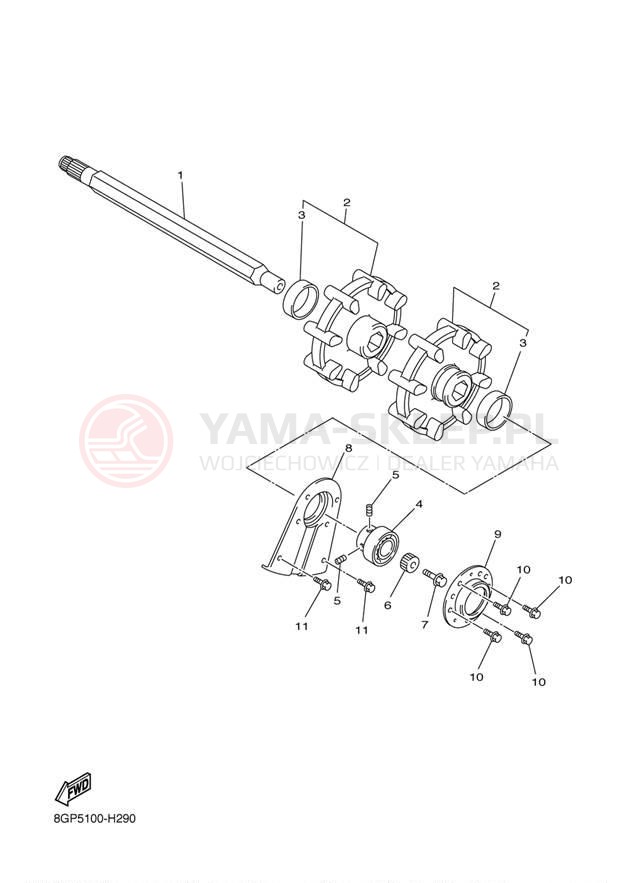 Schemat "Układ napędowy" do Yamaha PHAZER MTX PZ50MTYO/PZ50MTYW