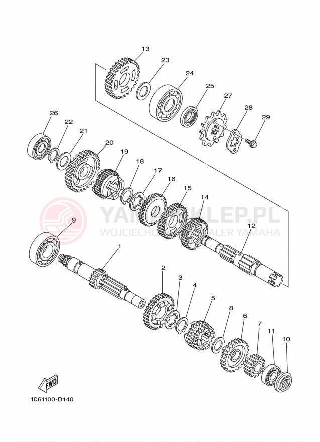 Schemat "Skrzynia biegów " do Yamaha TTR230 TTR230F