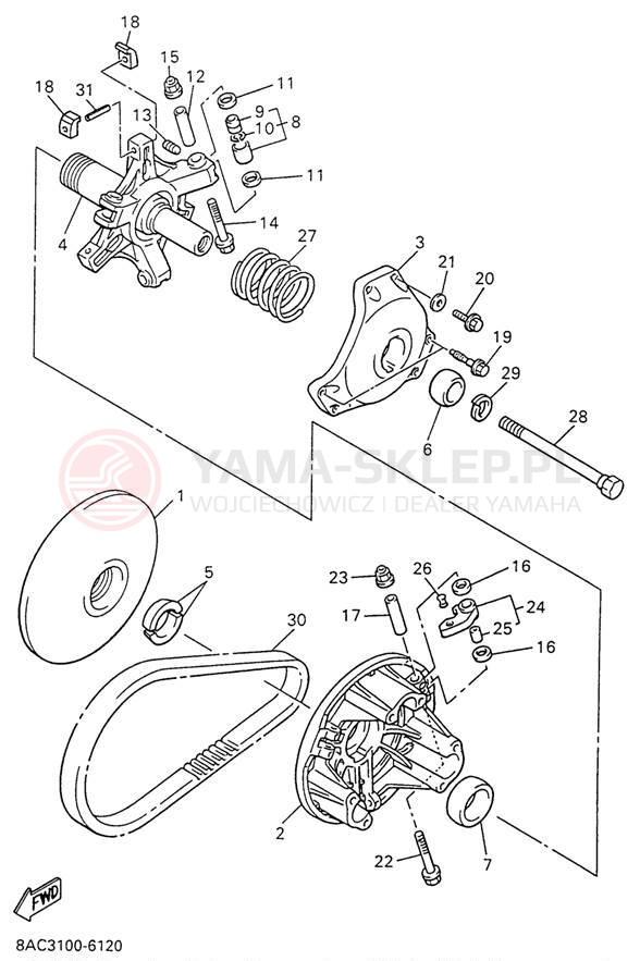 Schemat "PRIMARY SHEAVE" do Yamaha VK540 II VK540EW