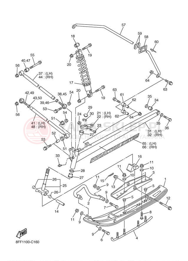 Schemat "płozy" do Yamaha VENTURE 600 VT60J