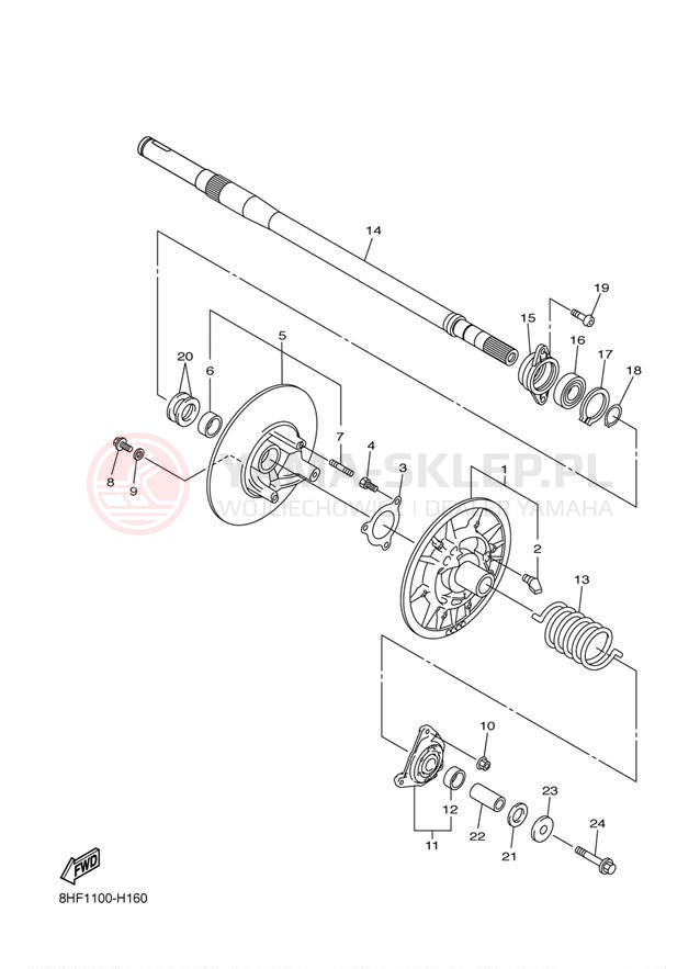 Schemat "Przeniesienie napędu" do Yamaha APEX GT RX10GTZB/RX10GTZL