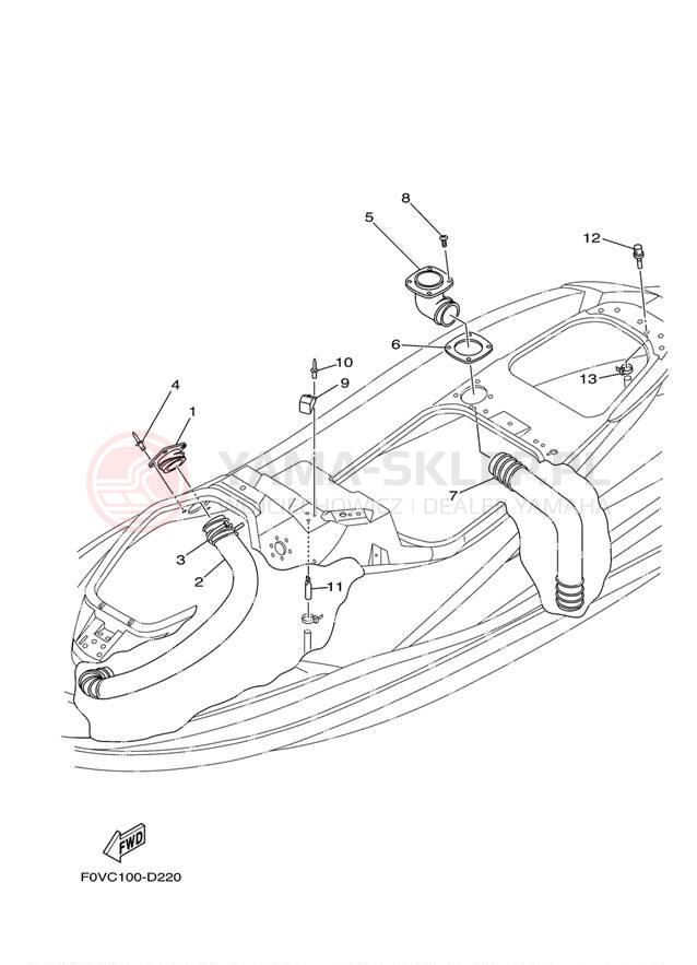Schemat "odpowietrzenie" do Yamaha WaveRunner XLT1200 XA1200AD