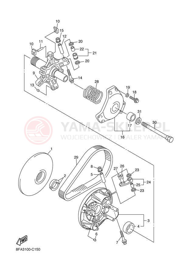 Schemat "PRIMARY SHEAVE" do Yamaha RX-1 ER RX10RJ/RX10RSJ
