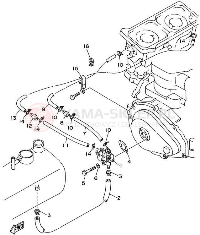Schemat "Pompa olejowa" do Yamaha WAVE RUNNER XL700 XL700X