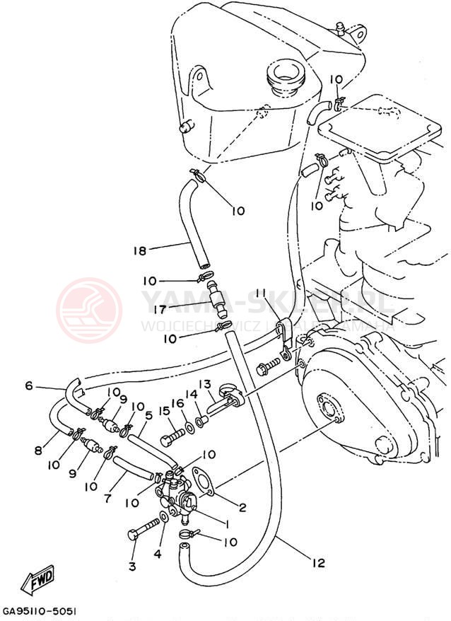 Schemat "Pompa olejowa" do Yamaha WAVE RUNNER III GP WRA700T