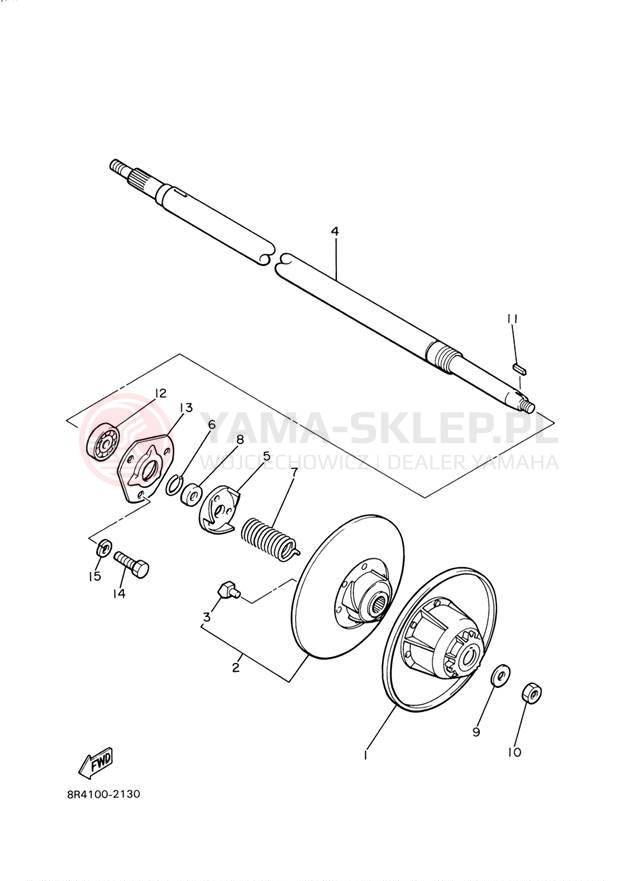 Schemat "Przeniesienie napędu" do Yamaha BRAVO BR250TW