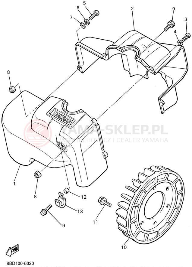 Schemat "Obudowa wentylatora" do Yamaha BRAVO LT BR250TD