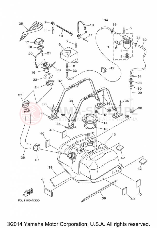 Schemat "zbiornik paliwa" do Yamaha FX CRUISER SVHO FC1800AP