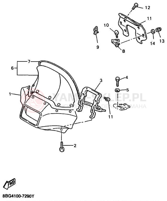 Schemat "Szyba" do Yamaha PHAZER MOUNTAIN LITE PZ480STA
