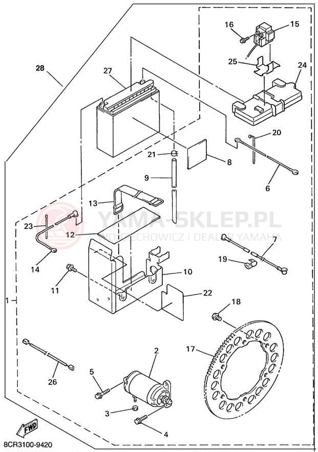 Schemat "ELECTRIC STARTER KIT" do Yamaha MOUNTAIN MAX 600 MM600PC