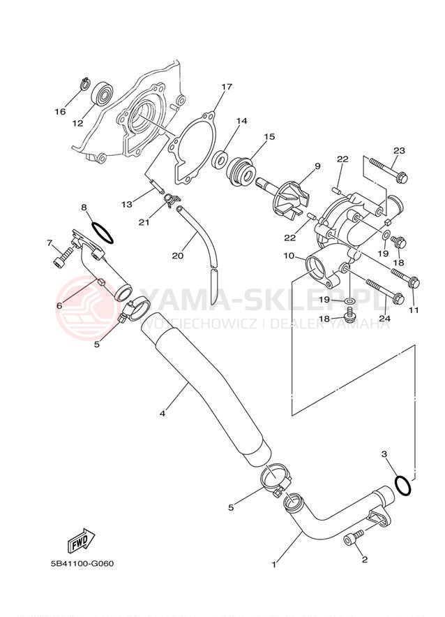 Schemat "Pompa wody" do Yamaha YXR7FHD