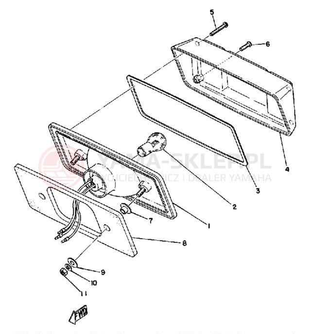 Schemat "Oświetlenie tył" do Yamaha GPX338G/GPX433G