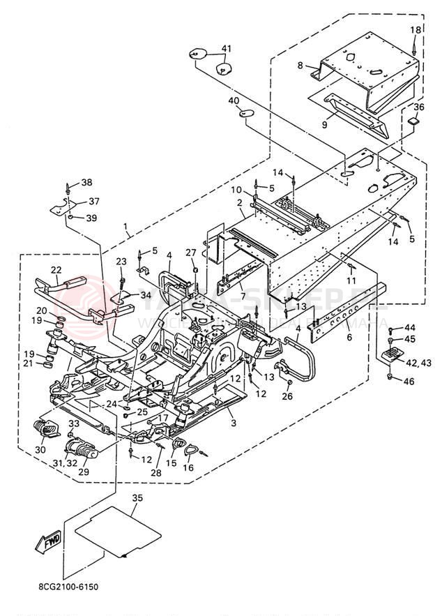 Schemat "rama" do Yamaha VMAX 600 DX VX600DXW