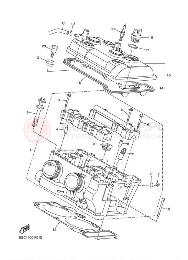 Schemat "głowica" do Yamaha PHAZER GT PZ50GTZB