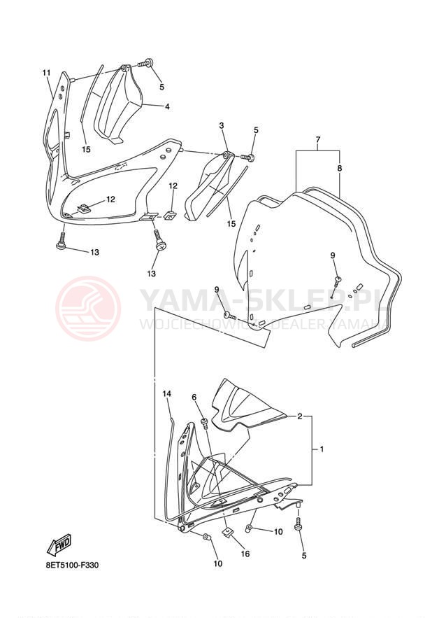 Schemat "Szyba" do Yamaha RS VENTURE RST90AS