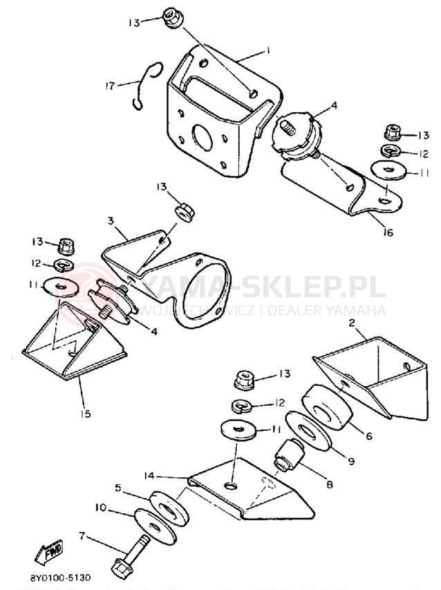 Schemat "Mocowanie silnika" do Yamaha SRV SR540N