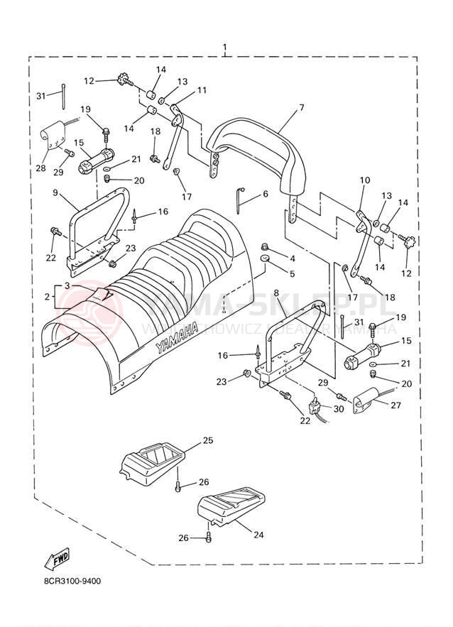 Schemat "BODY RIG" do Yamaha PHAZER 500 PZ500D