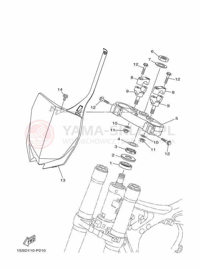 Schemat "Półki zawieszenia" do Yamaha YZ250 YZ250F2