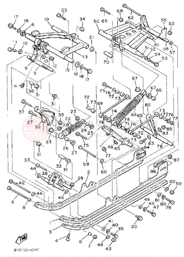 Schemat "Zawieszenie gąsiennicy" do Yamaha SRV SR540J