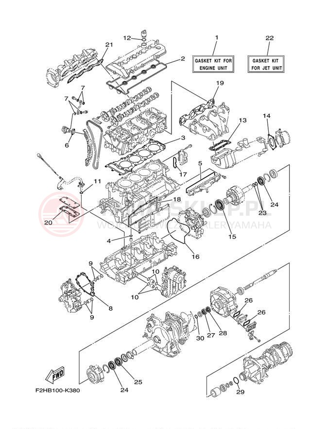 Schemat "Zestaw naprawczy" do Yamaha (WAVERUNNER FX HO) FY1800K