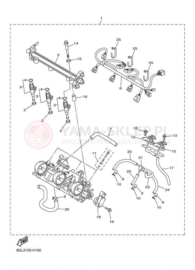 Schemat "Wtrysk paliwa" do Yamaha FX NYTRO FX10AW