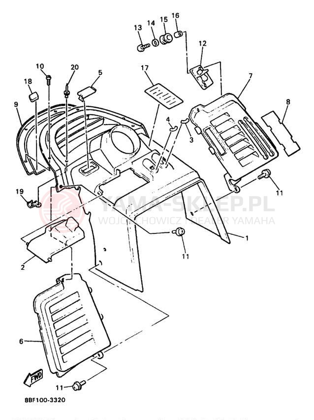 Schemat "INSTRUMENT PANEL" do Yamaha PHAZER SS PZ480A