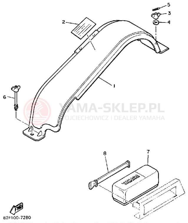 Schemat "GUARD - LUGGAGE BOX" do Yamaha BRAVO T (LONG TRACK) BR250TL