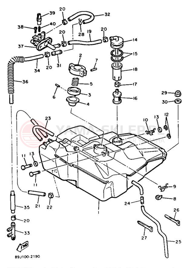 Schemat "zbiornik paliwa" do Yamaha EXCITER II EX570S