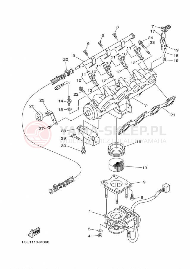 Schemat "Wtrysk paliwa" do Yamaha SX192 RM1800CP/RM1800DP