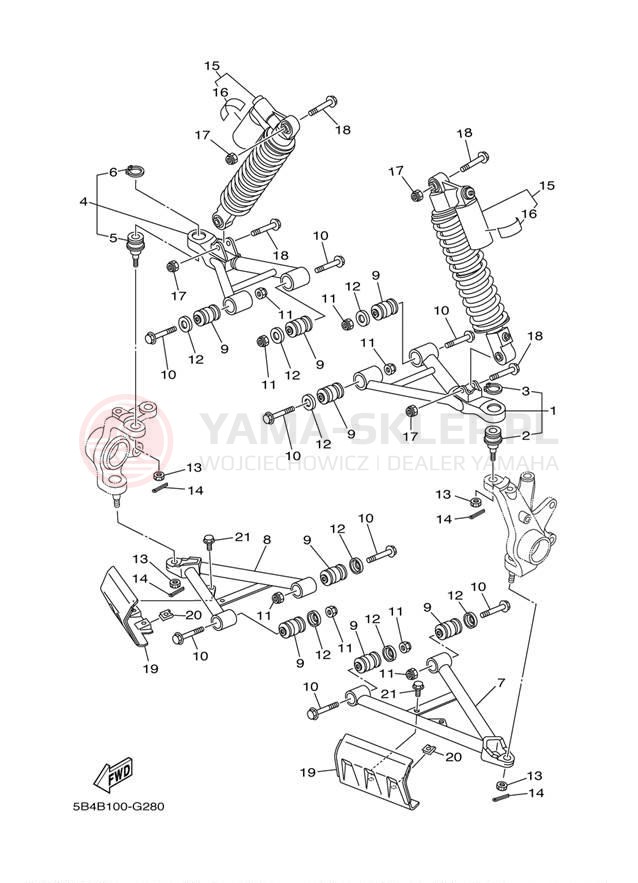 Schemat "Koło przód" do Yamaha RHINO 700 SPORT YXR7FSPA