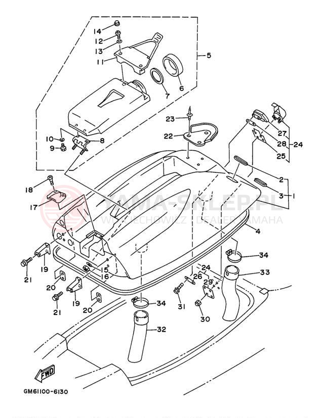 Schemat "ENGINE HATCH" do Yamaha SUPER JET SJ700AW