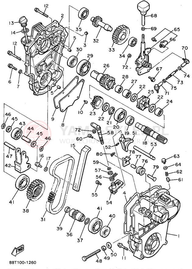 Schemat "Układ napędowy" do Yamaha VENTURE XL VT480U