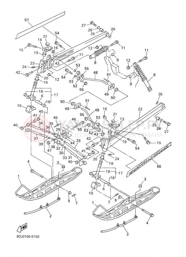 Schemat "płozy" do Yamaha PHAZER 500 PZ500D