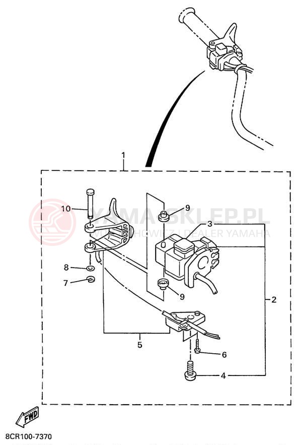 Schemat "Kierownica i osprzęt" do Yamaha VMAX 600 VX600C/VX500C