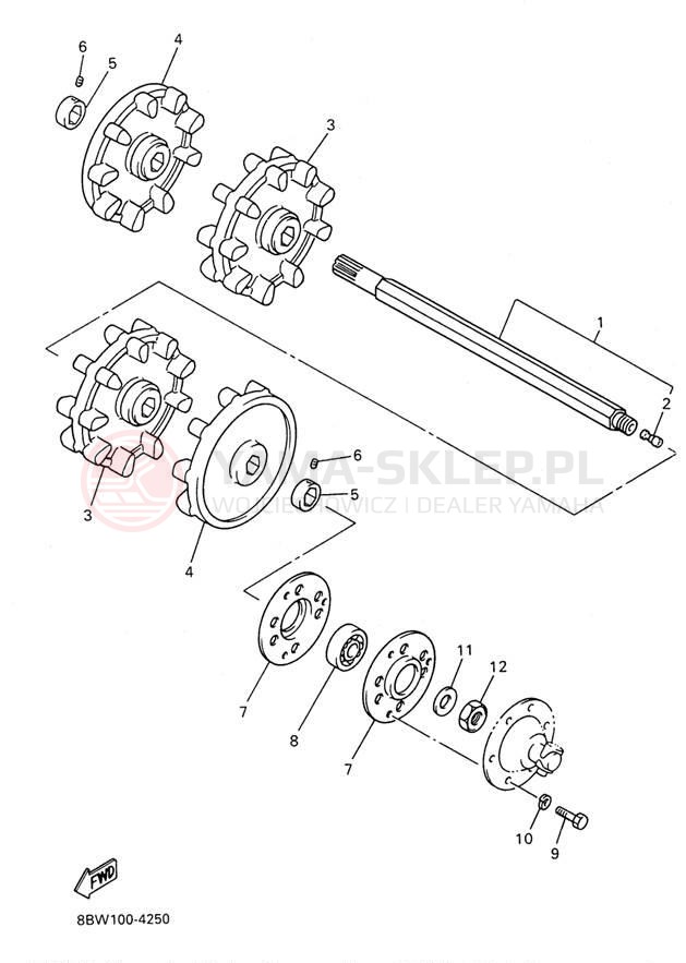Schemat "Układ napędowy" do Yamaha VMAX-4 800 VX800W