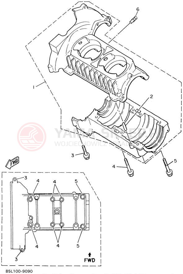 Schemat "Obudowa silnika" do Yamaha CS340 CS340ED